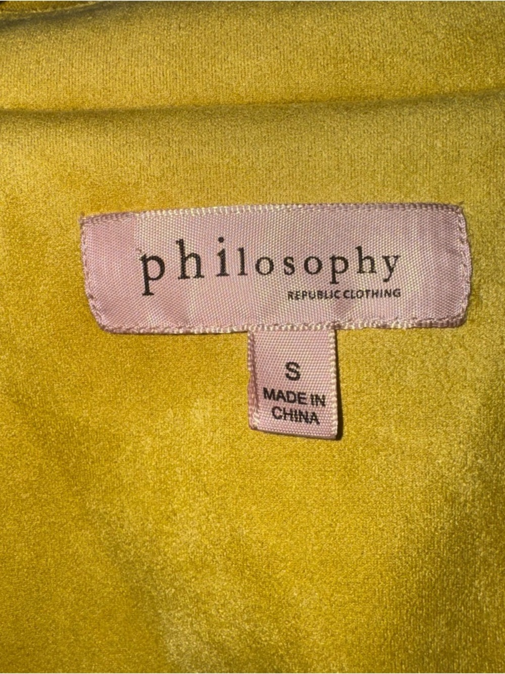 Philosophy Suede Moto Jacket in Mustard - Picture 3 of 3